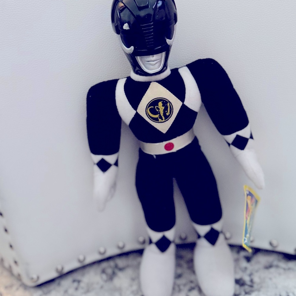 Vintage Mighty Morphin Power Rangers Black Ranger Action Pal Plush Doll 1993